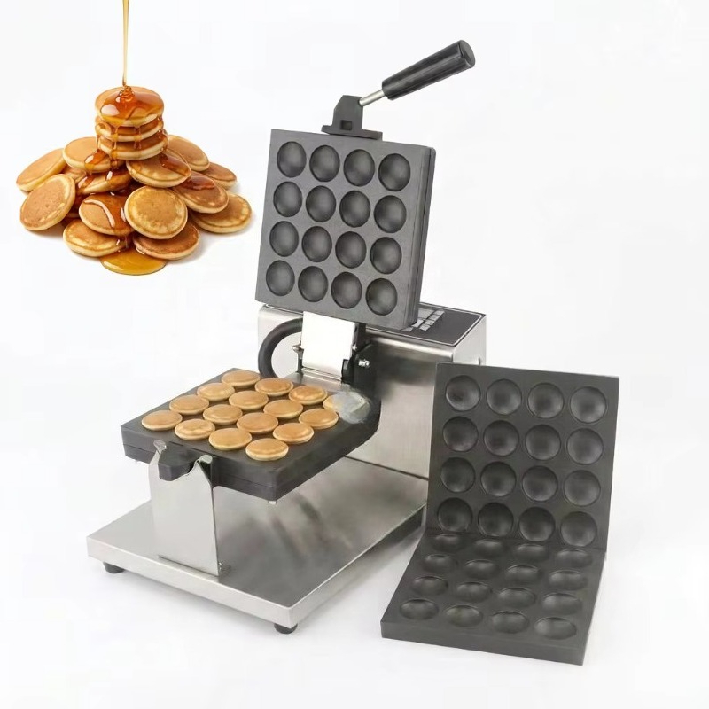 Mini Waffle Maker Machine - Nonstick Poffertjes Machine 16holes Commercial Dutch