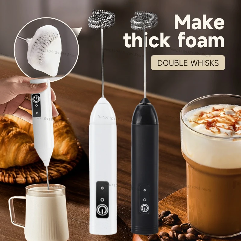 Electric Milk Frother Handheld - Wireless Milk Frothers Electric Handheld Blender