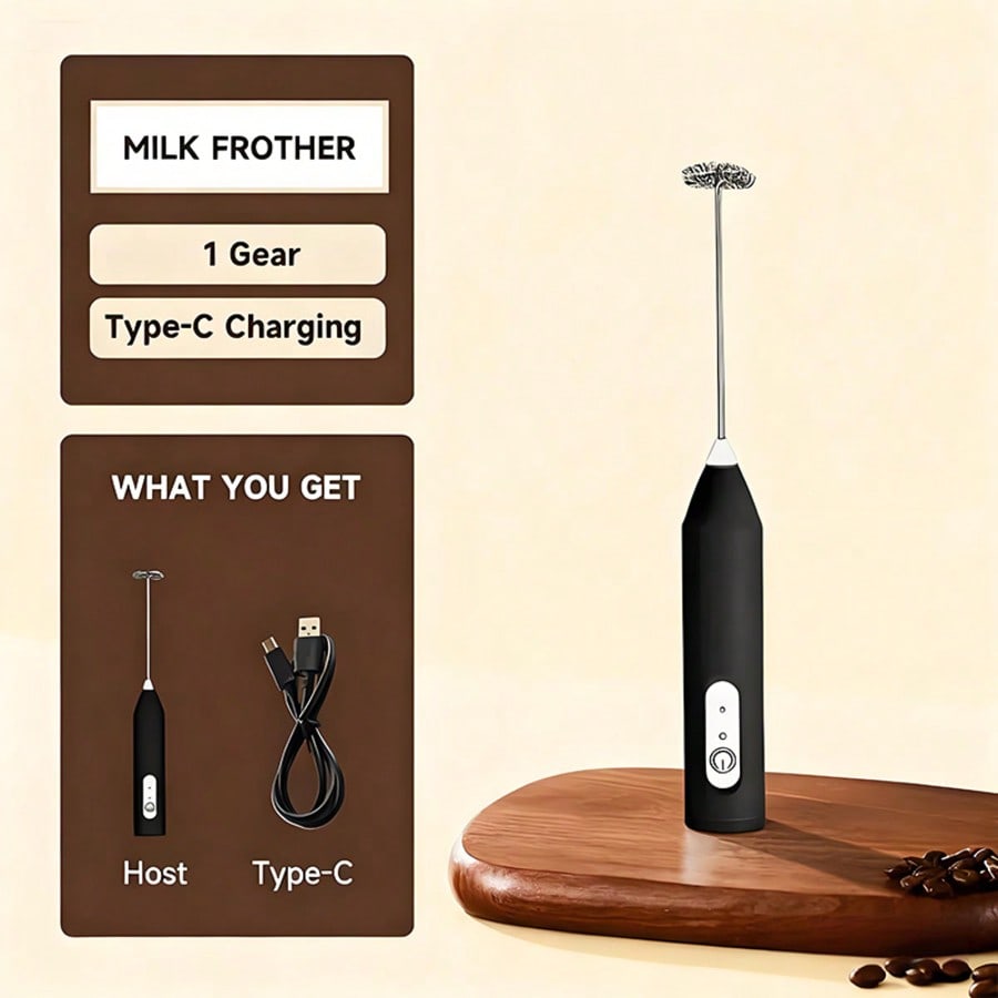Electric Milk Frother Handheld - 1-Pack Handheld Electric Mixer, Egg Beater,