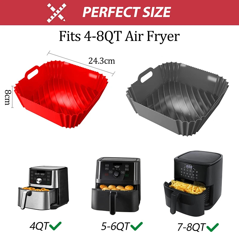 Large Air Fryer Silicone Baske - Air Fryer Silicone Pot Liner 评论和价格