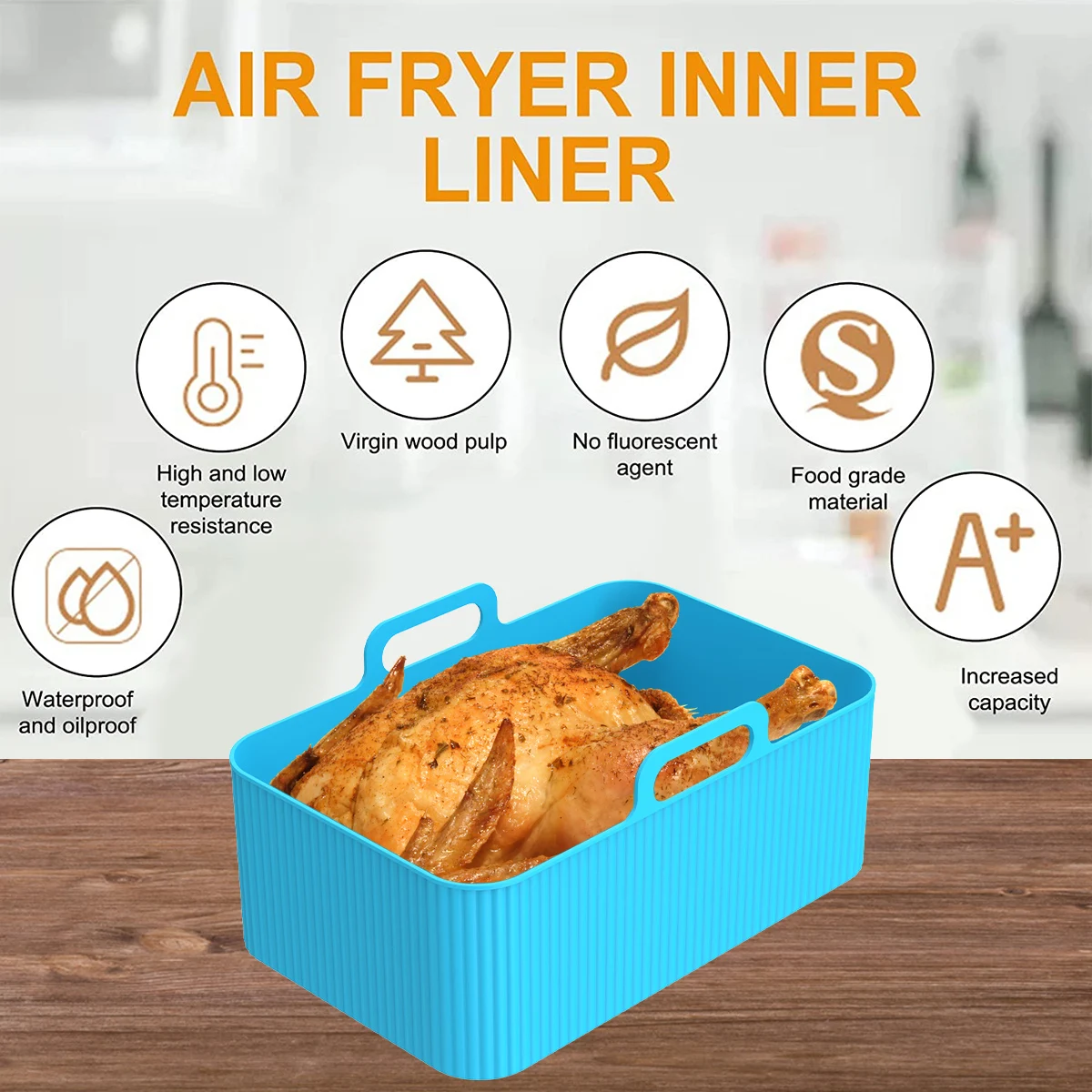 2Pcs Air Fryer Silicone Liner  - Air Fryer Silicone Pot Liner 评论和价格