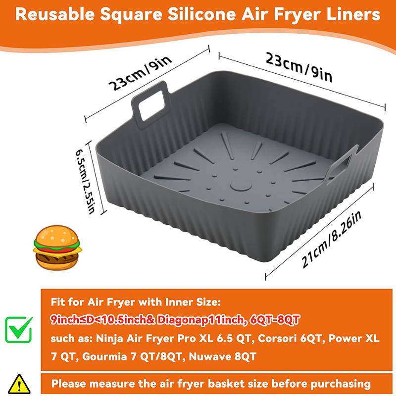 Square Large Silicone Air Frye - Air Fryer Silicone Pot Liner 评论和价格