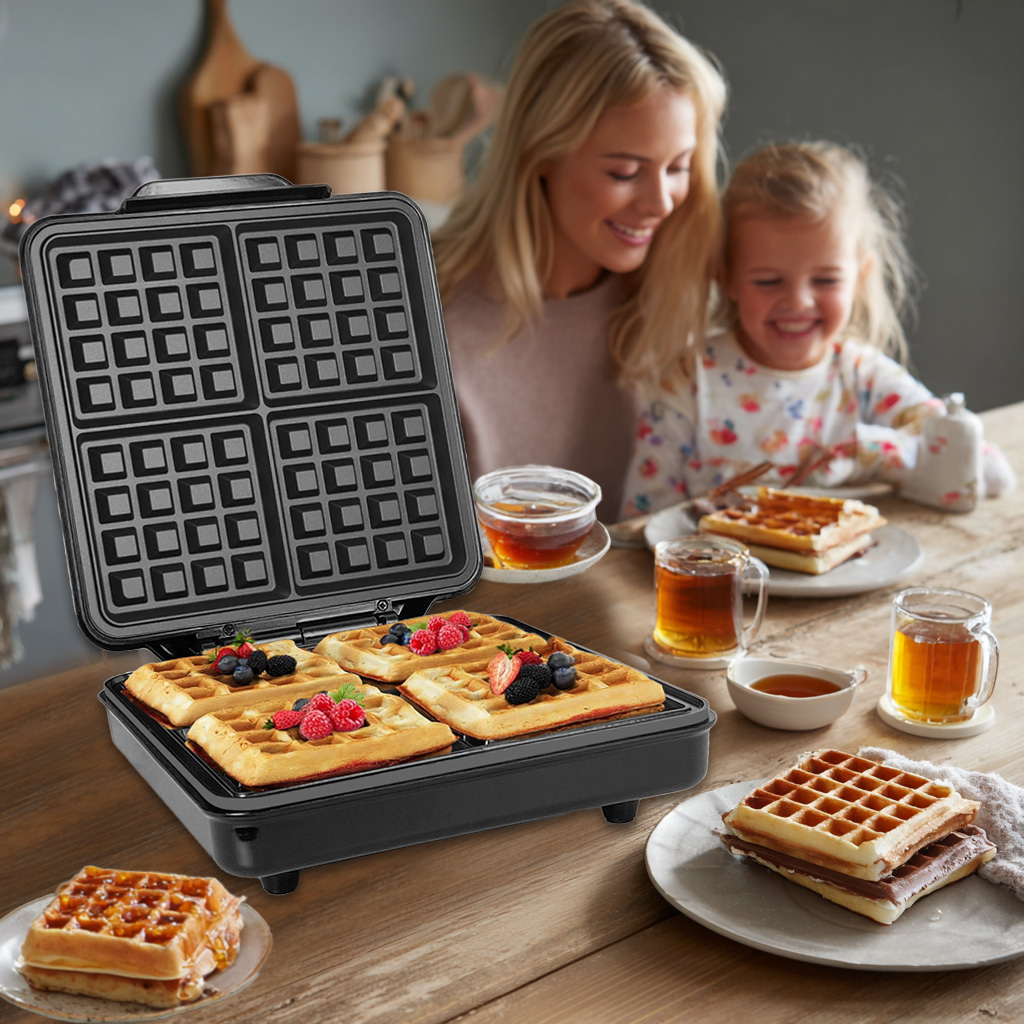 Mini Automatic 1200W 4-Slice D - Mini Waffle Maker Machine 评论和价格