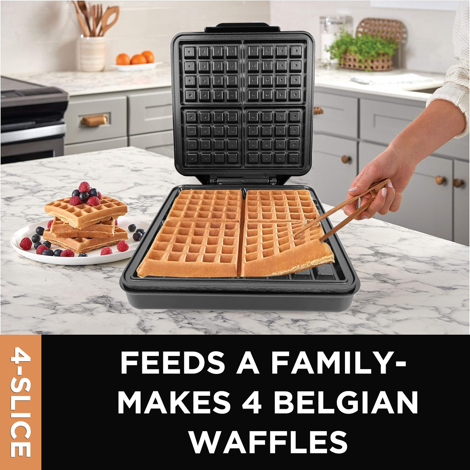 Mini Automatic 1200W 4-Slice D - Mini Waffle Maker Machine 评论和价格
