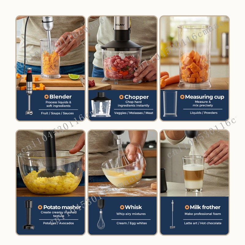 6-in-1  1200W Powerful Hand Bl - Immersion Hand Blender Set 评论和价格