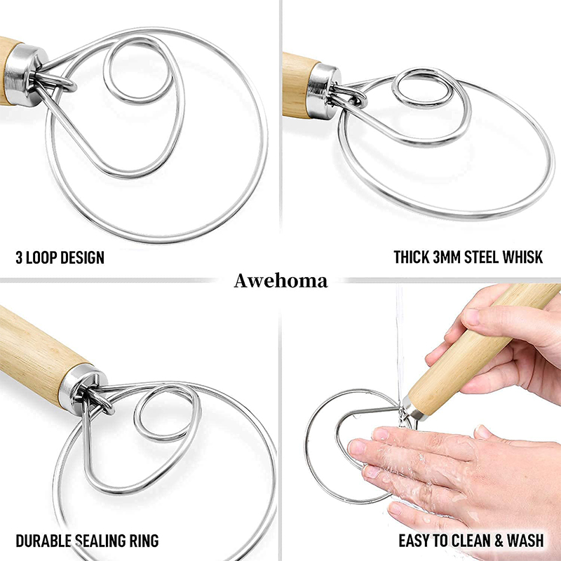 Large Hand Danish Dough Whisk  - Immersion Hand Blender Set 评论和价格