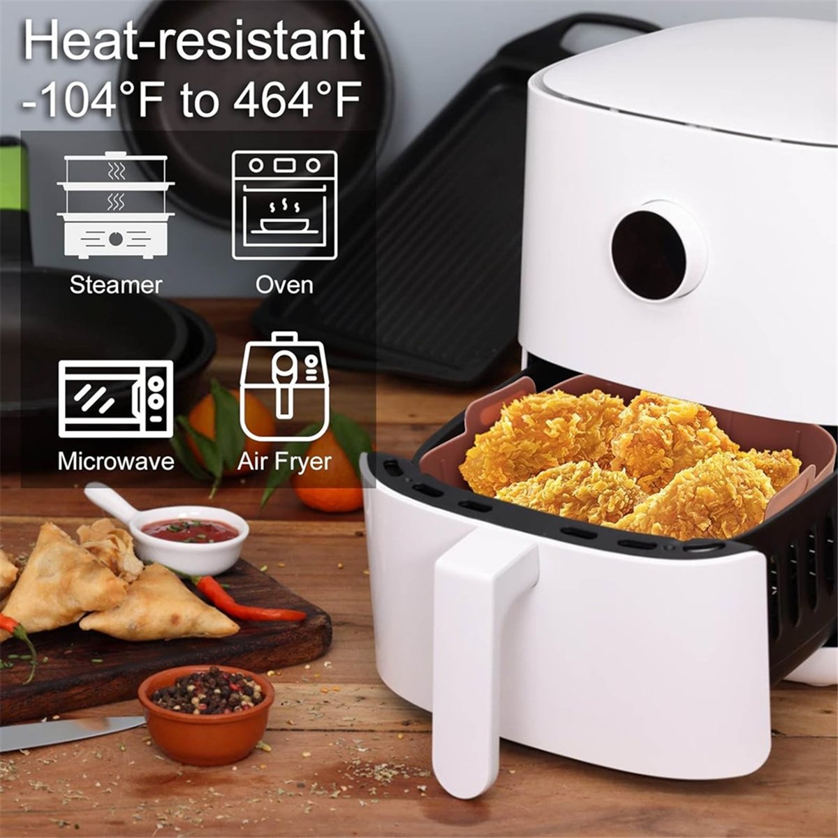 M10K 3Pcs Air Fryer Silicone L - Air Fryer Silicone Pot Liner 评论和价格