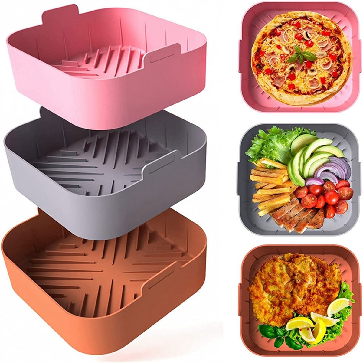 M10K 3Pcs Air Fryer Silicone L - Air Fryer Silicone Pot Liner 评论和价格