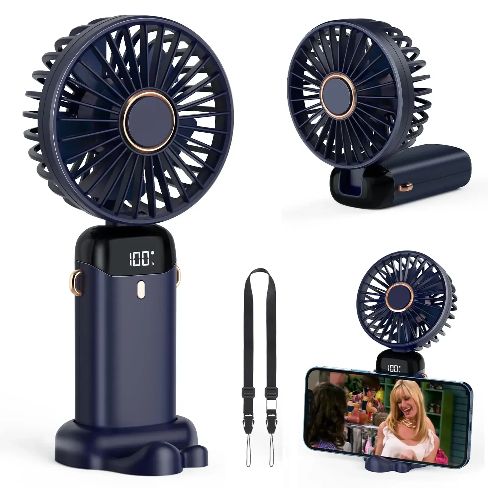 5000mAh Handheld Mini Fan Wire - Portable Blender Usb Rechargeable 评论和价格