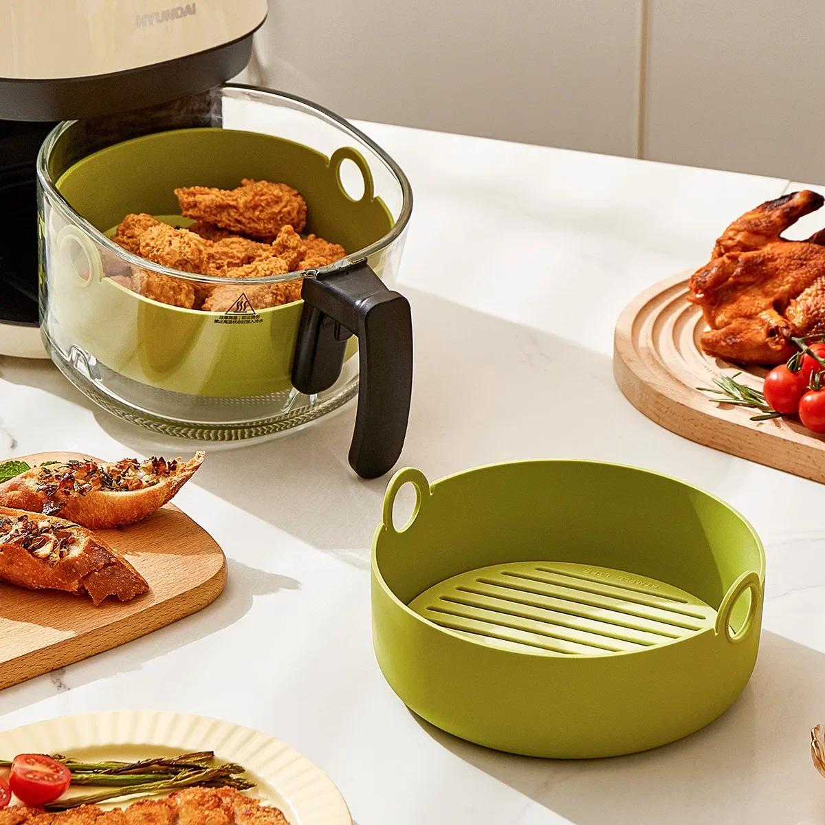 Round Air Fryer Liners Square  - Air Fryer Silicone Pot Liner 评论和价格