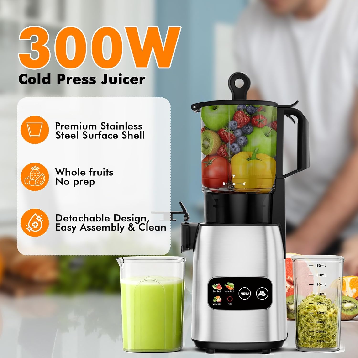 Slow Masticating Cold Press Ju - Electric Slow Juicer Cold Press 评论和价格