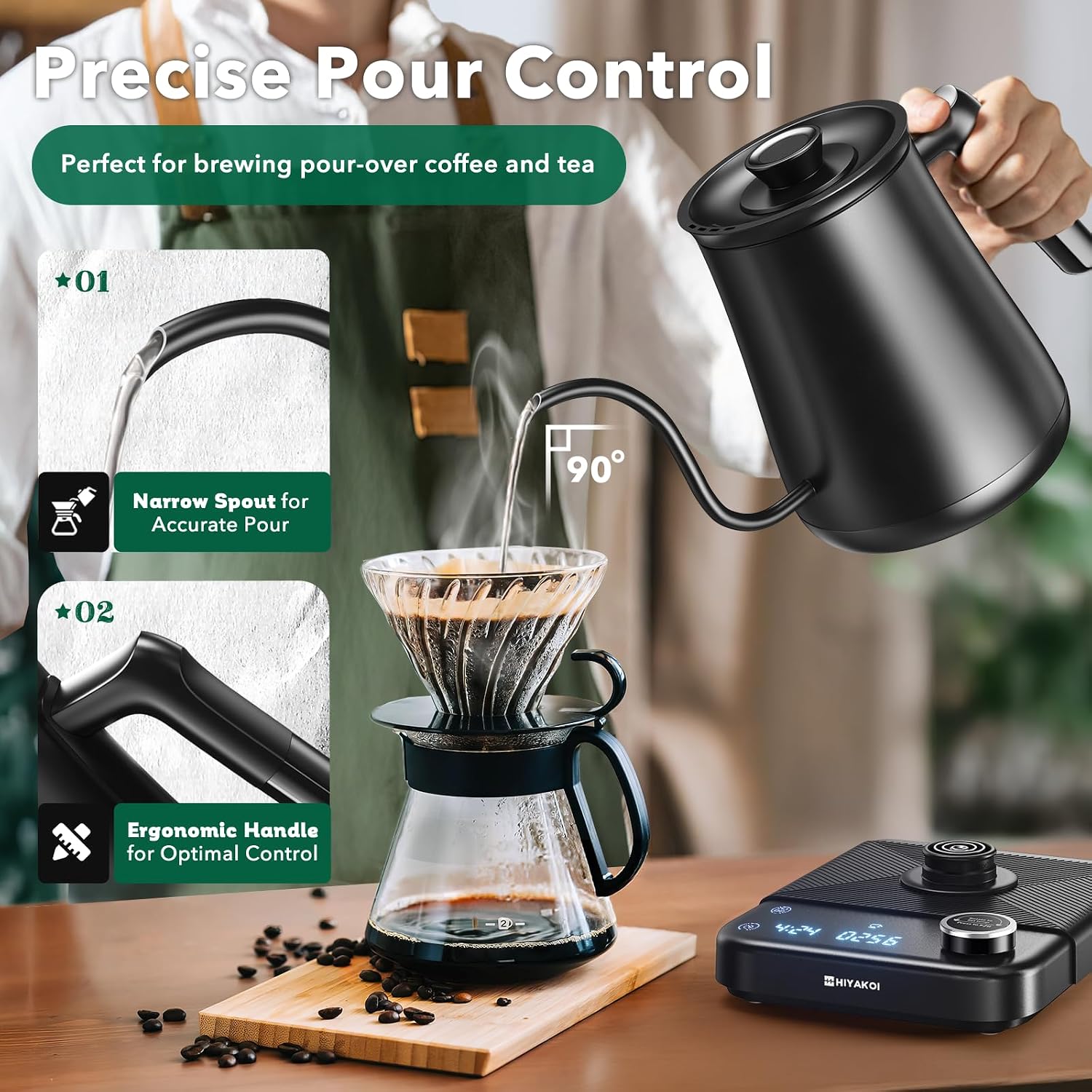 Gooseneck Electric Kettle with - Electric Kettle Temperature Control 评论和价格