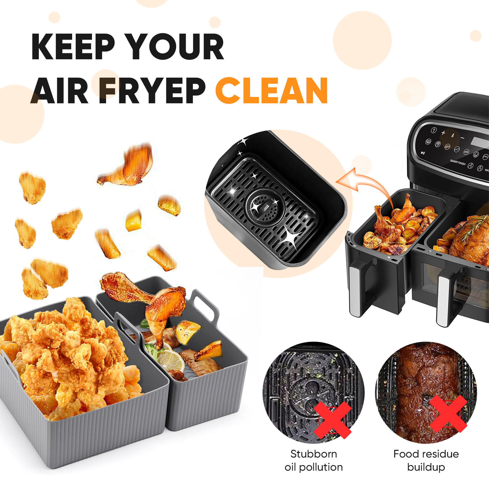 2pcs Set Silicone Air Fryer Ma - Air Fryer Silicone Pot Liner 评论和价格