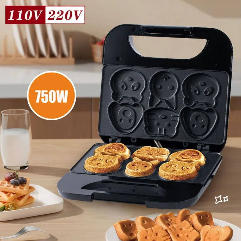 Household Cartoon Biscuit Mach - Mini Waffle Maker Machine 评论和价格