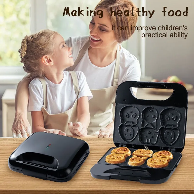 Household Cartoon Biscuit Mach - Mini Waffle Maker Machine 评论和价格
